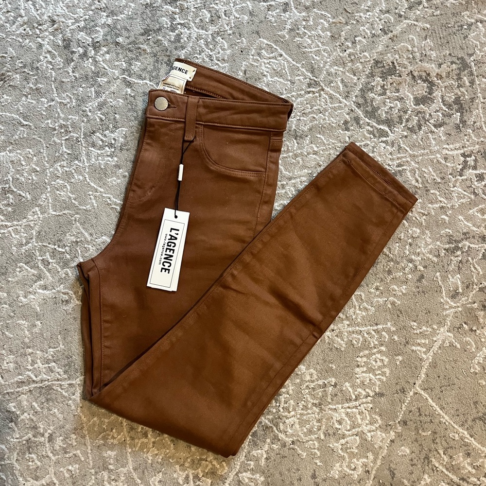 L’Agence Margot High Rise Skinny Jeans - Java Coated  - Size 25